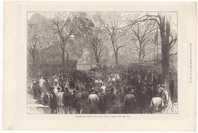 Unveiling the statue of Sir Walter Scott in Central Park, New York